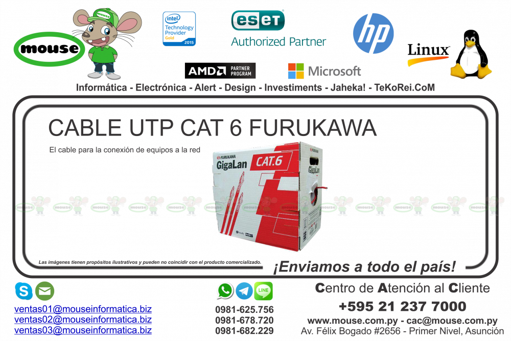 cable utp cat.6 furukawa interior 305mts cz (i)