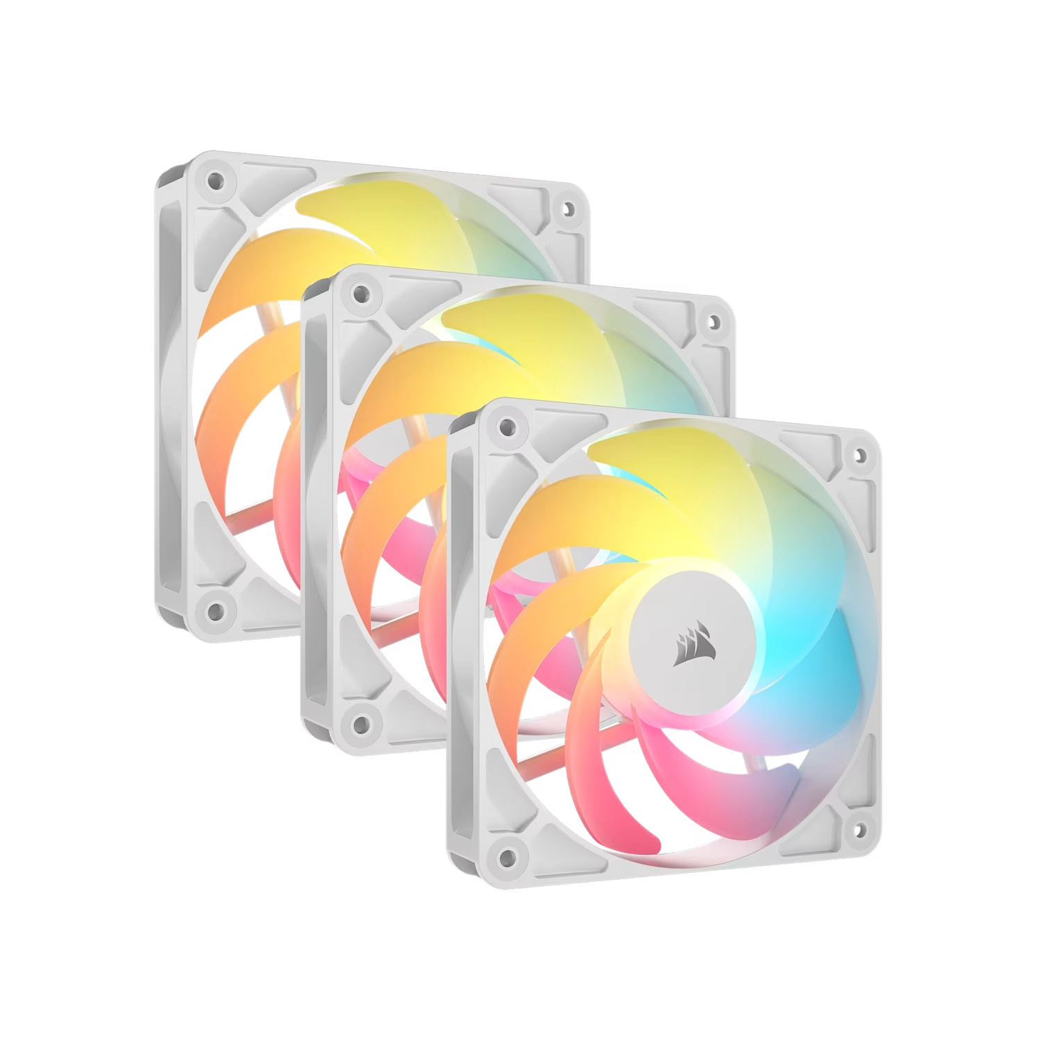 Kit de ventiladores CORSAIR flujo invertido RS120-R ARGB de 120 mm x3 blanco
