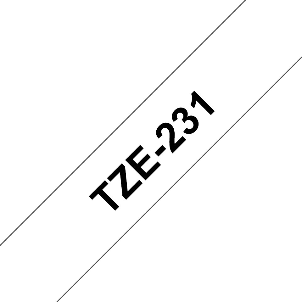 cinta p/rotu brother tze231 12mm negro/blanco