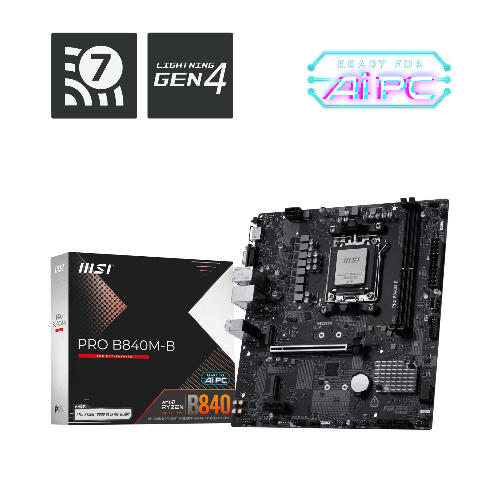 mb msi am5 pro b840m b ddr5 box m atx