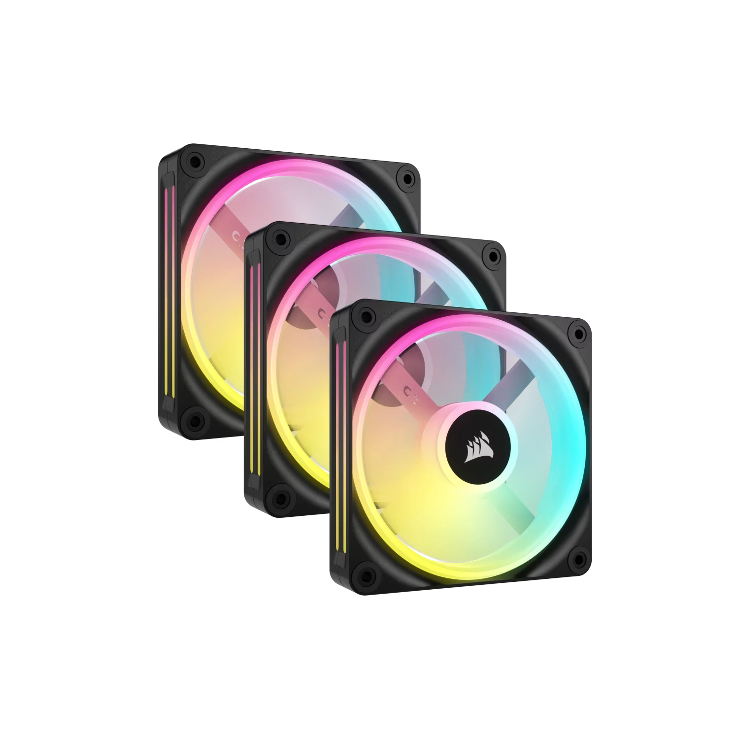 749nV_l Kit de ventiladores CORSAIR PWM de 120 mm QX120 RGB x3 negro con iCUE Link