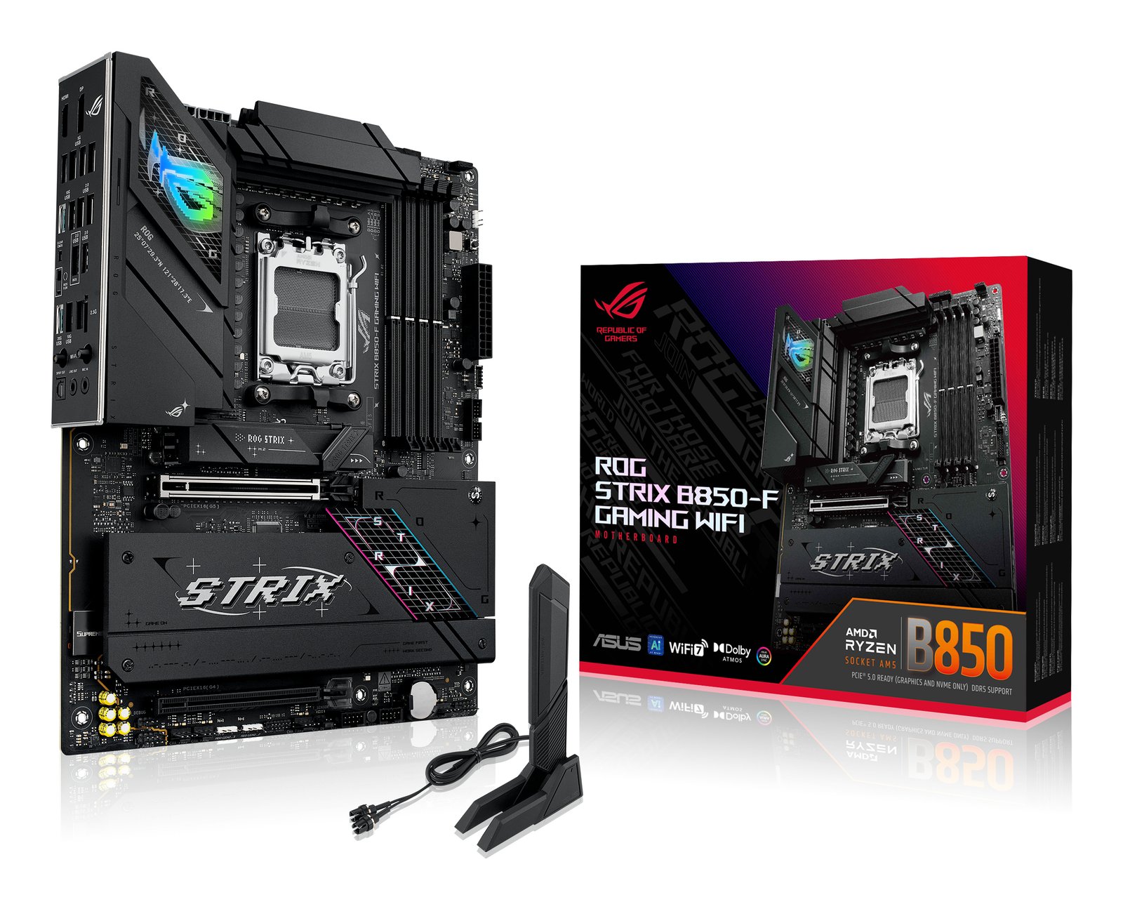mb asus am5 rog strix b850 f gaming wifi ddr5 box