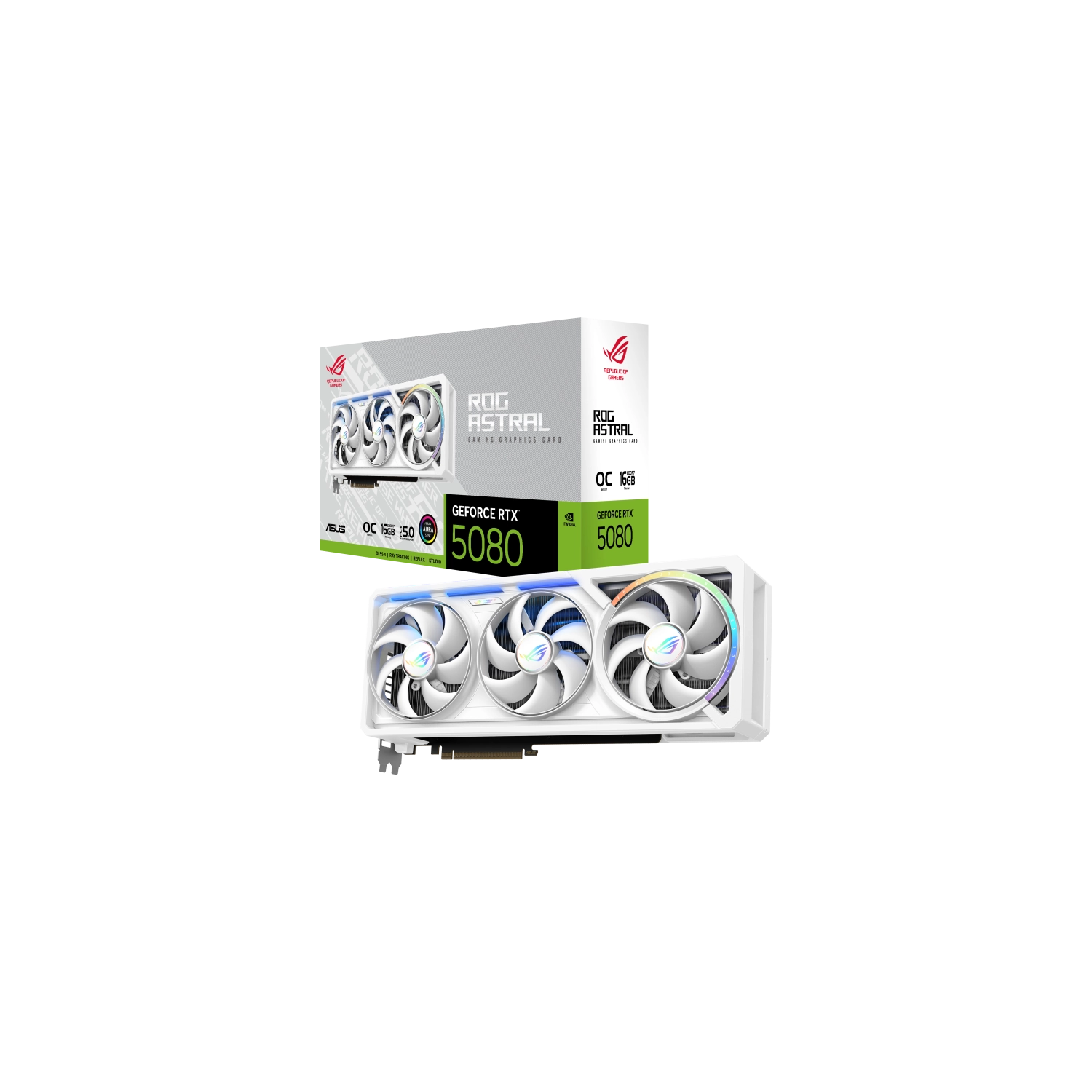 Placa de Video ASUS NVIDIA GeForce ROG ASTRAL RTX5080 O16G GDDR7 WHITE