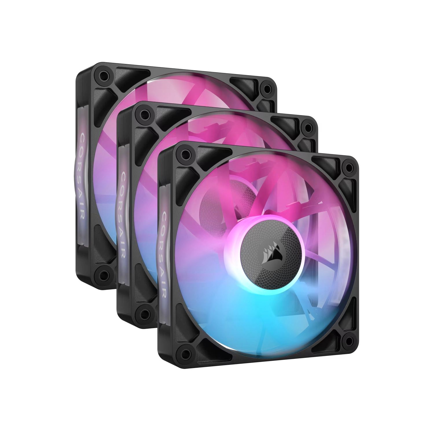 Qg2dg_l Kit de inicio de ventiladores CORSAIR iCUE LINK RX120 RGB 120 mm X3 negro