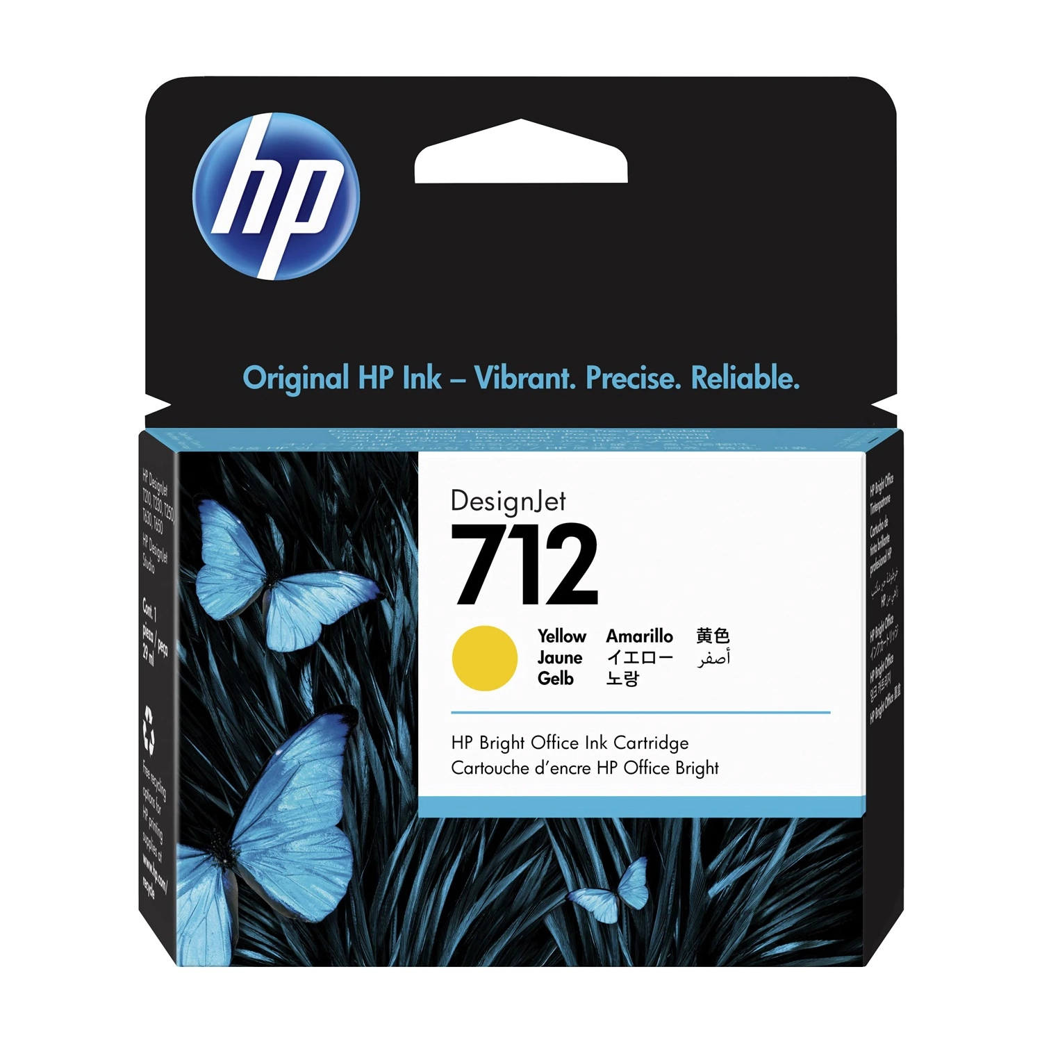 Cartucho de Tinta Plotter HP 712 Amarilla