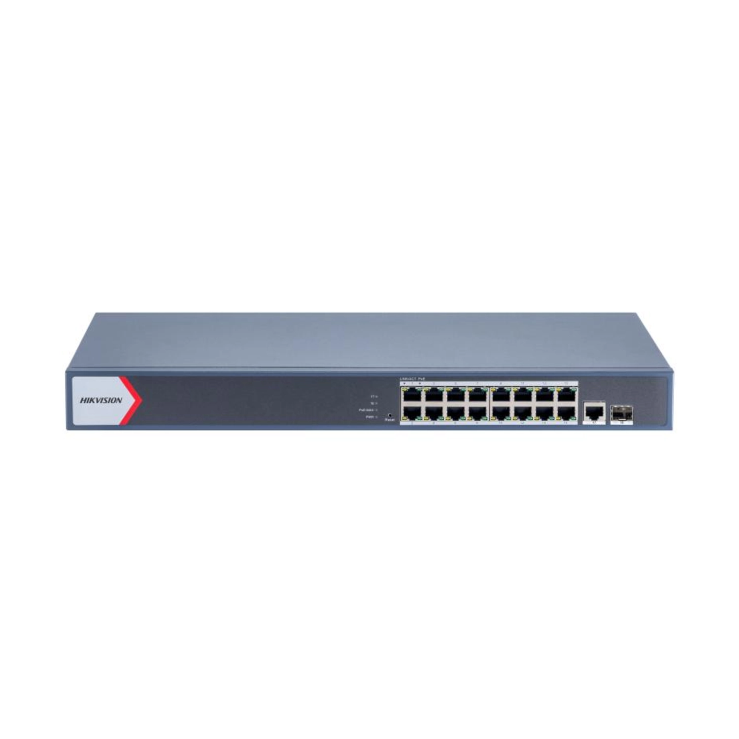 Switch Hikvision 16 puertos Gig POE 1 RJ45 1 Opt