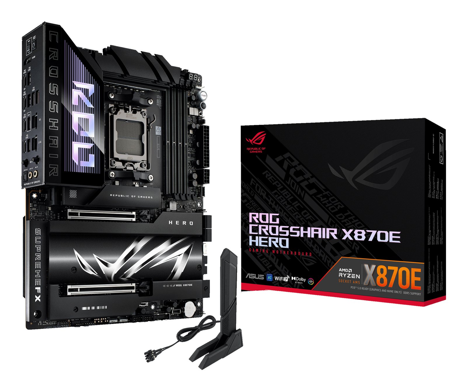 mb asus am5 rog crosshair x870e hero ddr5 box atx
