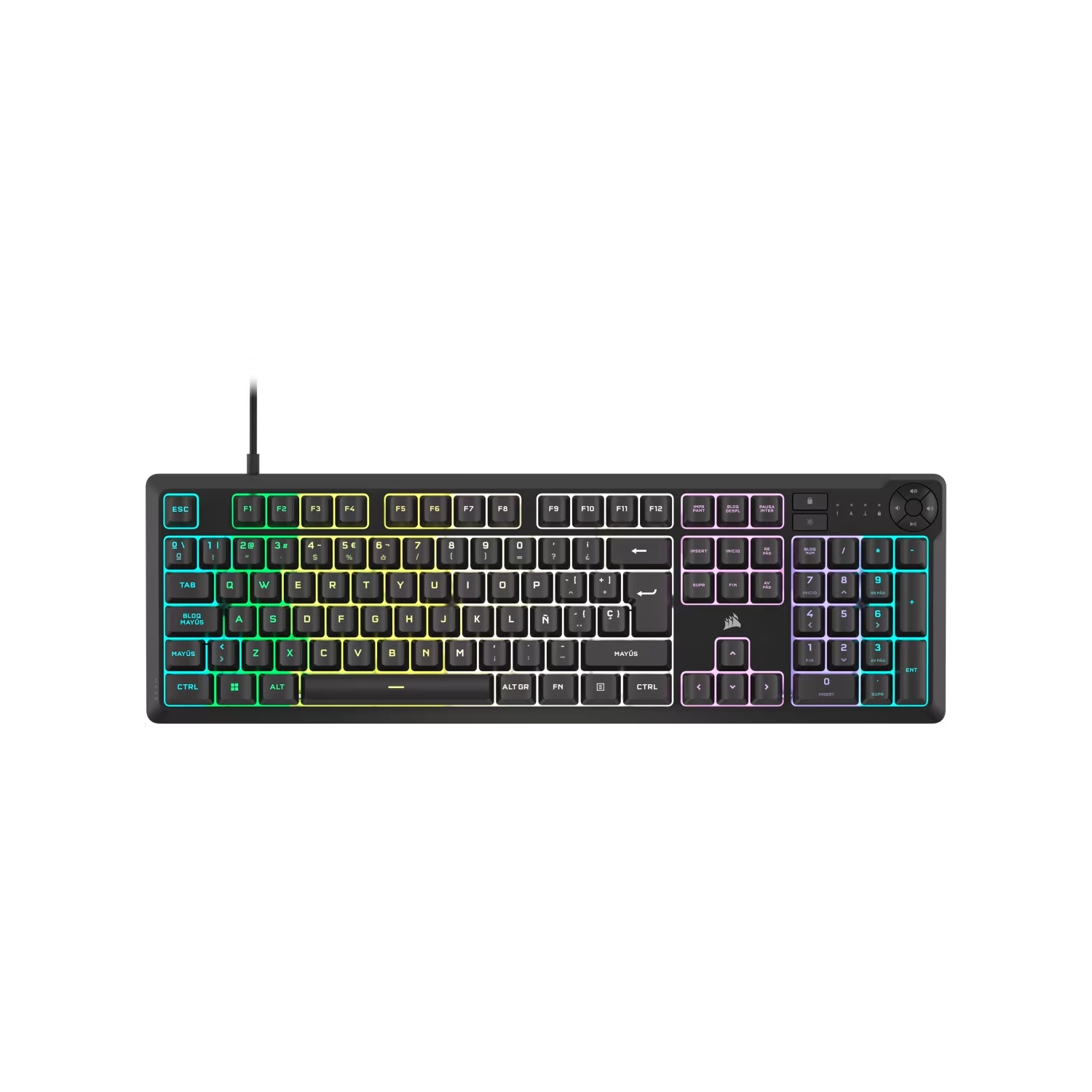 Teclado gamer CORSAIR K55 CORE RGB, negro (EN)