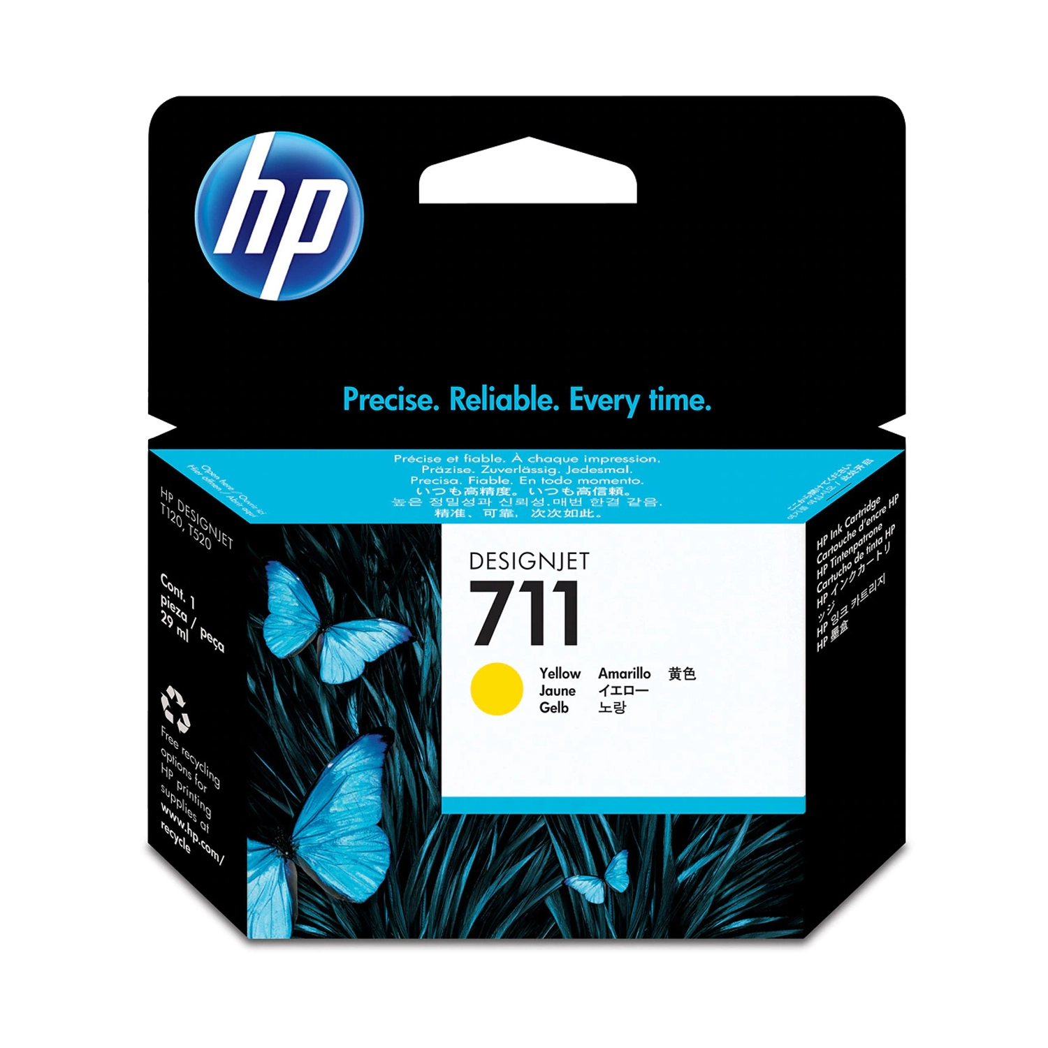 Cartucho de Tinta Plotter HP 711 Amarilla